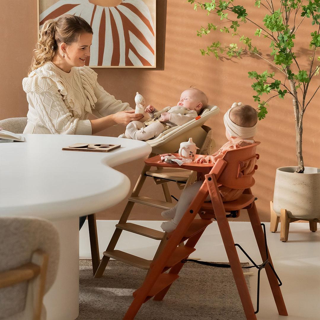 KAOS KLAPP® Recycled Highchair - Terracotta Pink-Highchairs-No Safety Rail & Tray- | Natural Baby Shower