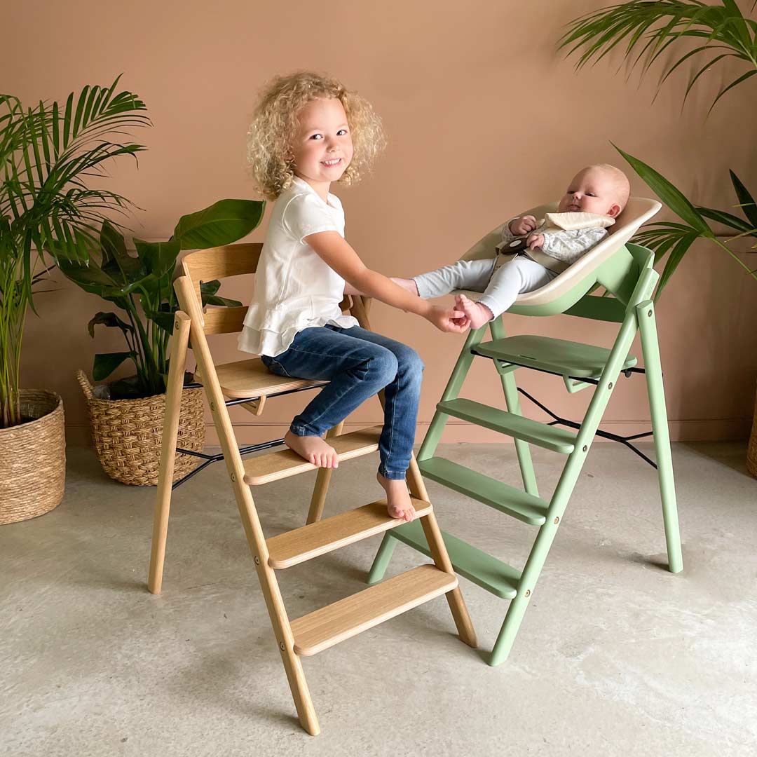 KAOS Klapp Highchair Newborn Bundle - Black/Oak-Highchairs-Black/Oak-Green/Plastic Babyseat | Natural Baby Shower