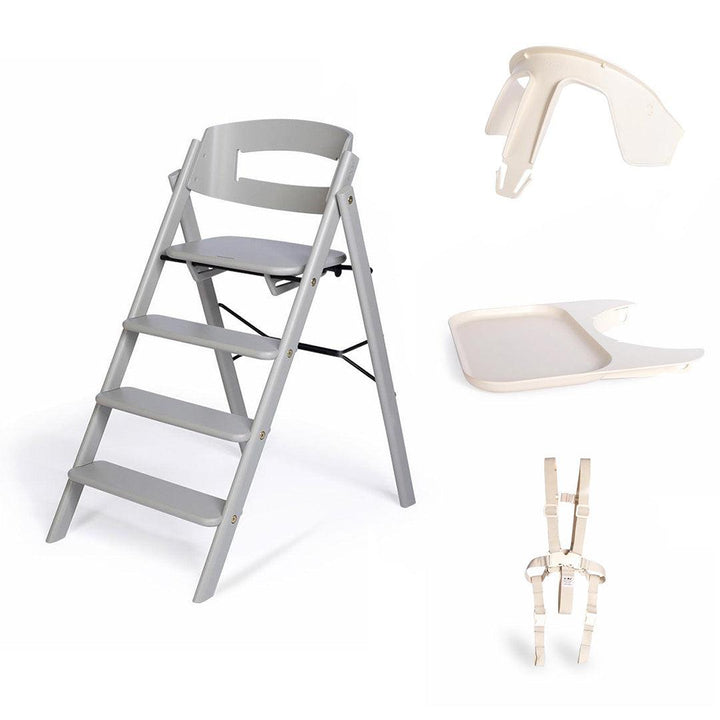 KAOS Klapp Highchair Baby Set - Natural/Ash-Highchairs-Natural/Ash-Black/Plastic Safety Rail/Tray | Natural Baby Shower