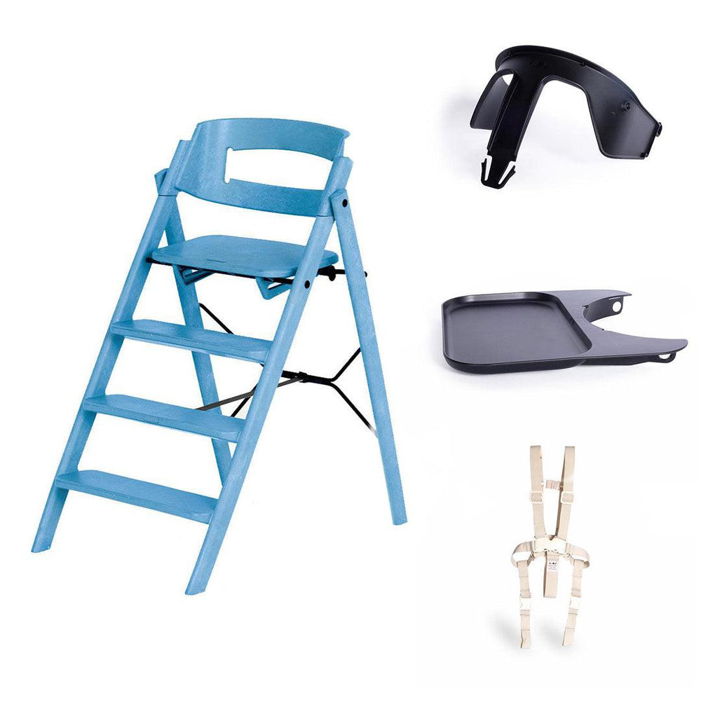 KAOS Klapp Highchair Baby Set - Swedish Blue/Plastic-Highchairs-Swedish Blue/Plastic-Black/Plastic Safety Rail/Tray | Natural Baby Shower