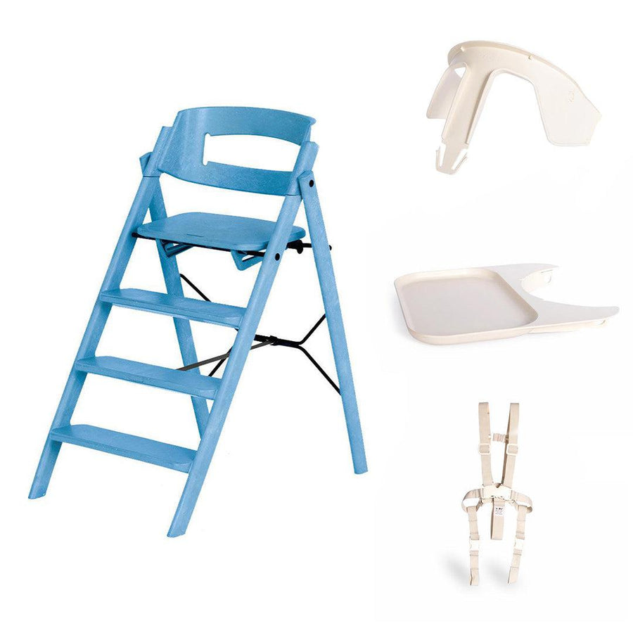 KAOS Klapp Highchair Baby Set - Swedish Blue/Plastic-Highchairs-Swedish Blue/Plastic-Ivory/Plastic Safety Rail/Tray | Natural Baby Shower