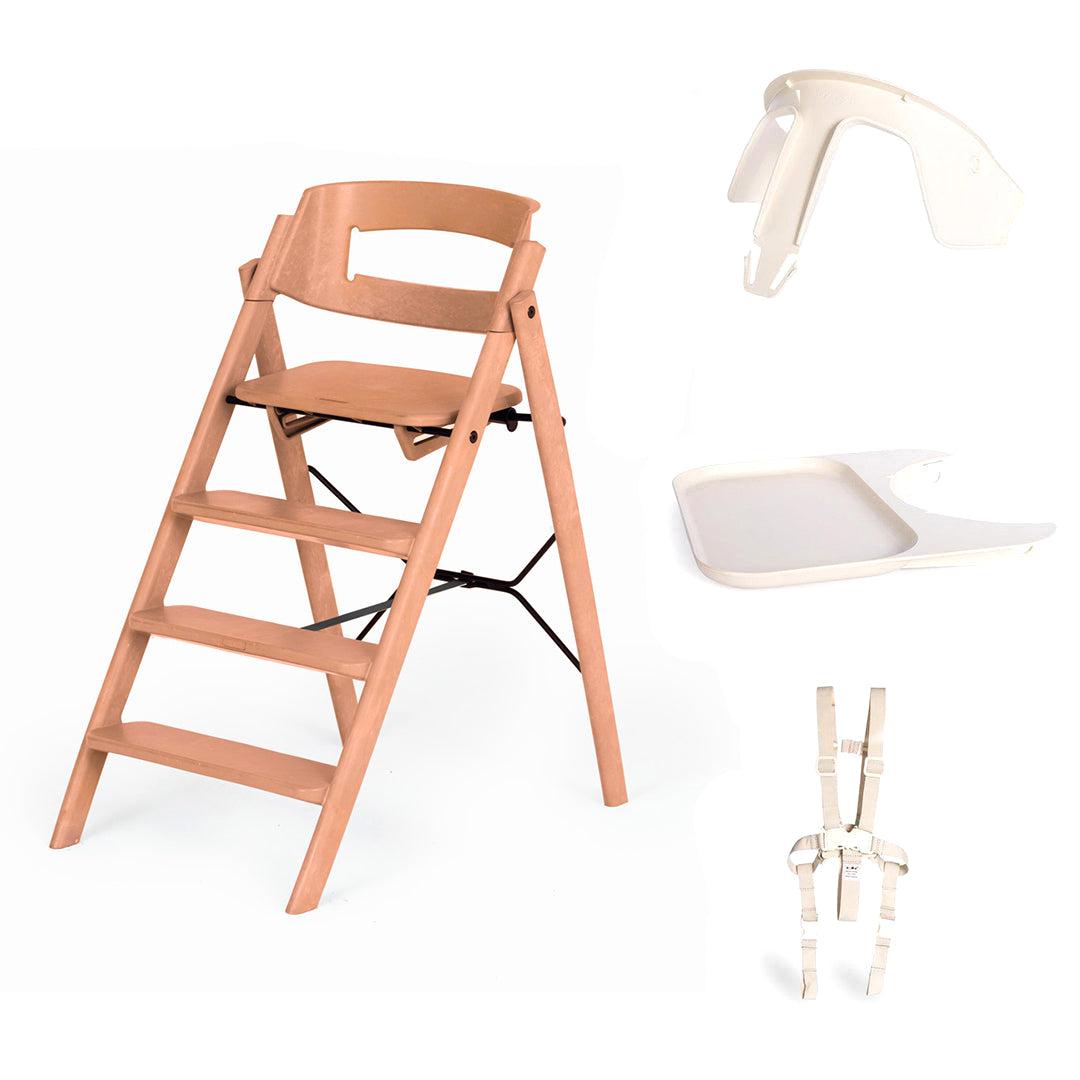 KAOS Klapp Highchair Baby Set - Terracotta/Plastic-Highchairs-Terracotta/Plastic-Black/Plastic Safety Rail/Tray | Natural Baby Shower