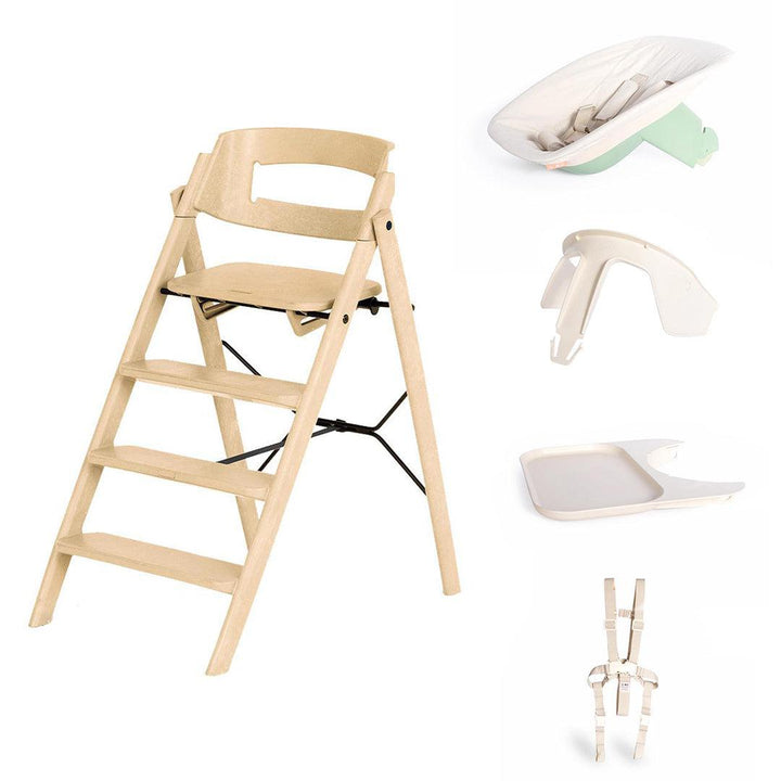 KAOS Klapp Highchair Complete Set - Desert Sand/Plastic-Highchairs-Desert Sand/Plastic-Green/Plastic Babyseat | Natural Baby Shower