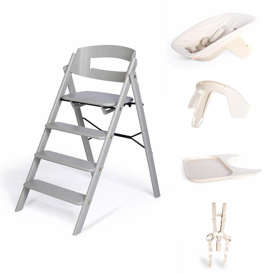KAOS Klapp Highchair Complete Set - Natural/Ash-Highchairs-Natural/Ash-Ivory/Plastic Babyseat | Natural Baby Shower