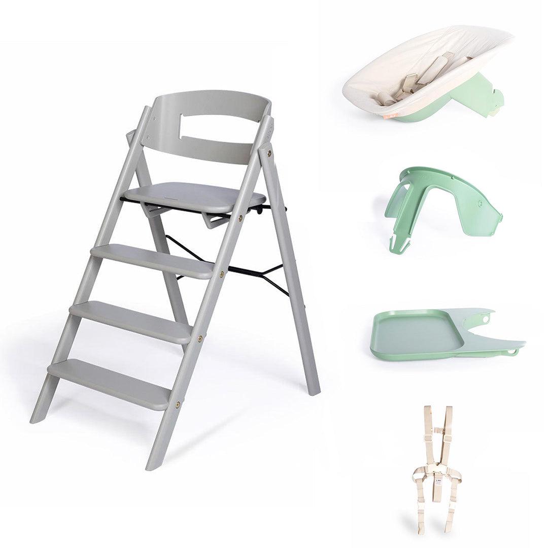 KAOS Klapp Highchair Complete Set - Natural/Ash-Highchairs-Natural/Ash-Green/Plastic Babyseat | Natural Baby Shower