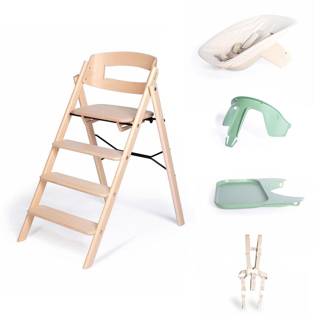 KAOS Klapp Highchair Complete Set - Natural/Beech-Highchairs-Natural/Beech-Ivory/Plastic Babyseat | Natural Baby Shower