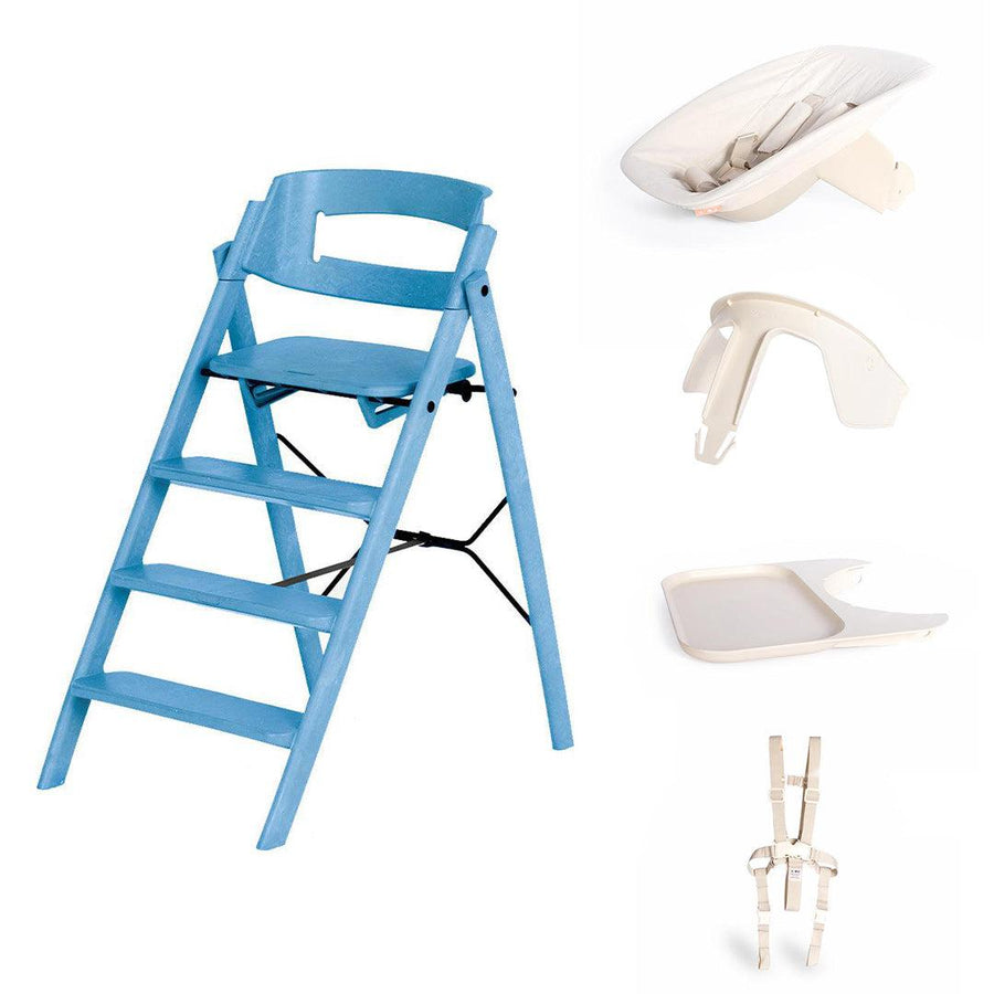 KAOS Klapp Highchair Complete Set - Swedish Blue/Plastic-Highchairs-Swedish Blue/Plastic-Ivory/Plastic Babyseat | Natural Baby Shower