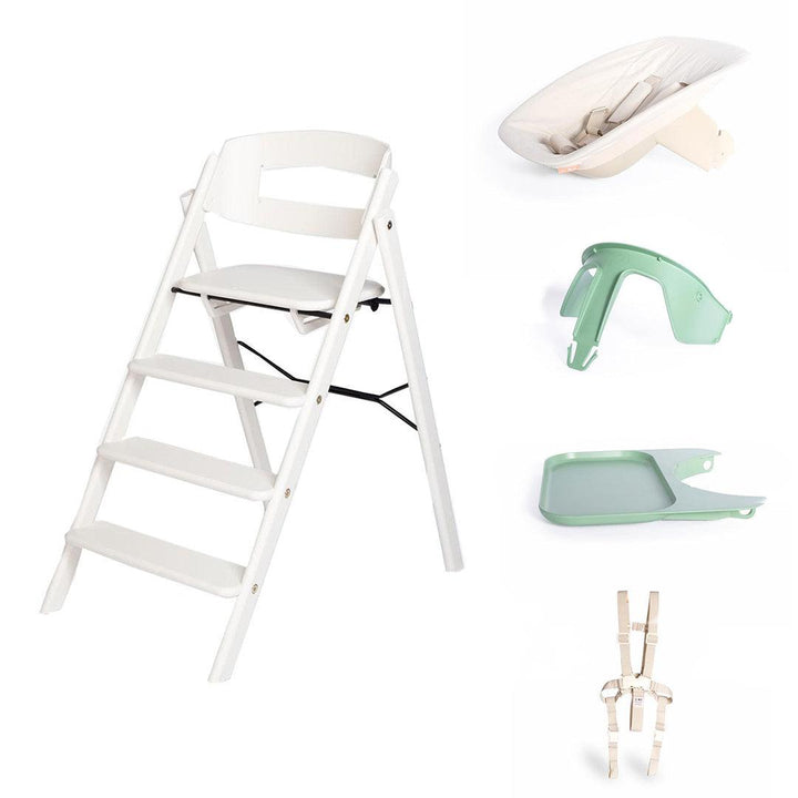 KAOS Klapp Highchair Complete Set - White/Beech-Highchairs-White/Beech-Ivory/Plastic Babyseat | Natural Baby Shower