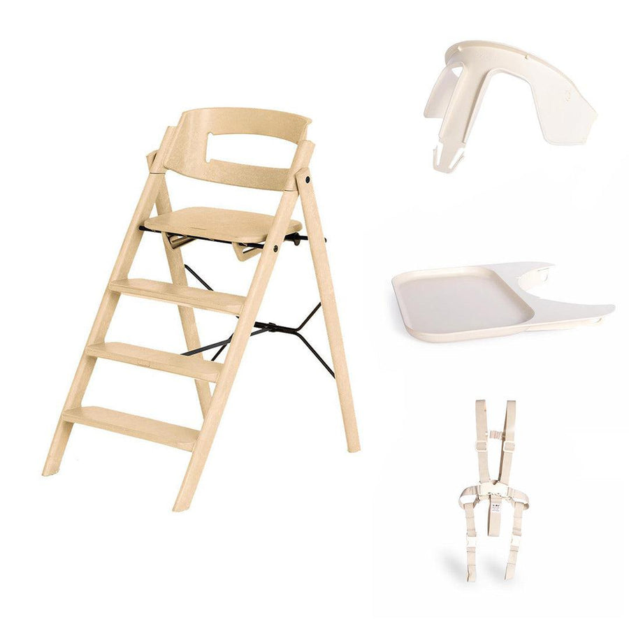 KAOS Klapp Highchair Baby Set - Desert Sand/Plastic-Highchairs-Desert Sand/Plastic-Ivory/Plastic Safety Rail/Tray | Natural Baby Shower