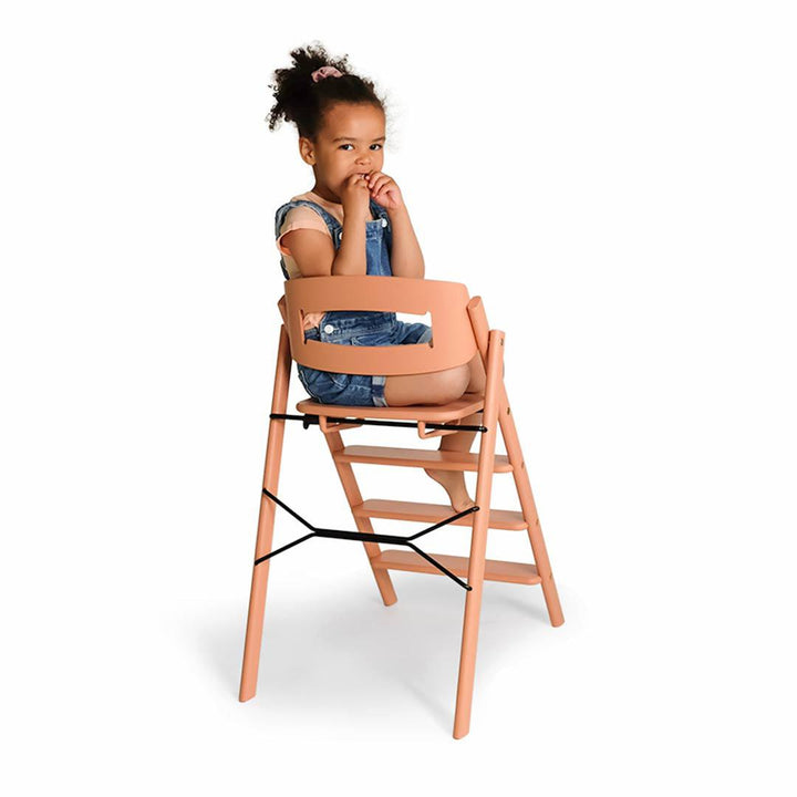 KAOS Klapp Highchair Baby Set - Pale Coral/Beech-Highchairs-Pale Coral/Beech-Black/Plastic Safety Rail/Tray | Natural Baby Shower