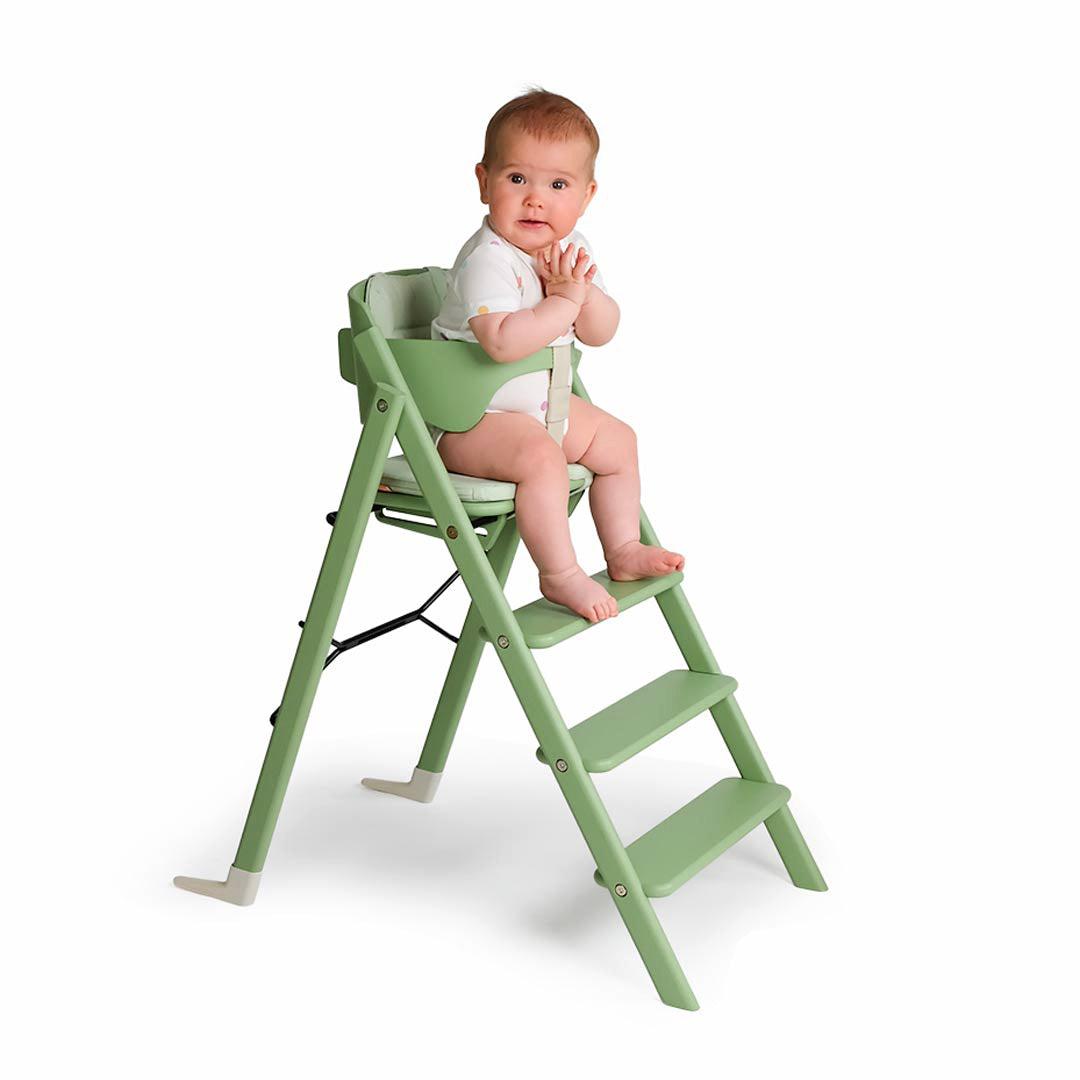 KAOS Klapp Highchair Baby Set - Pale Green/Beech-Highchairs-Pale Green/Beech-Black/Plastic Safety Rail/Tray | Natural Baby Shower