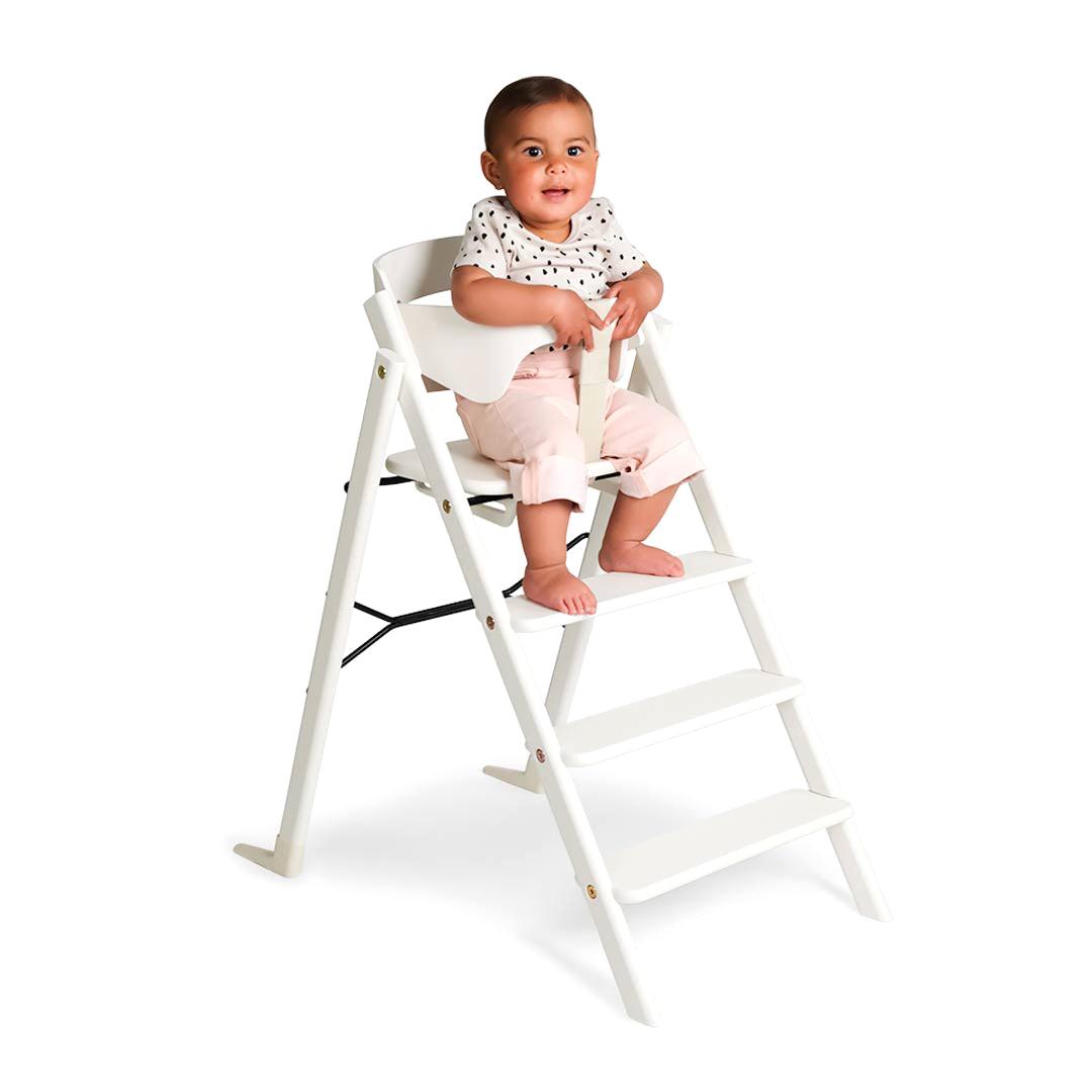 KAOS Klapp Highchair Baby Set - White/Beech-Highchairs-White/Beech-Black/Plastic Safety Rail/Tray | Natural Baby Shower