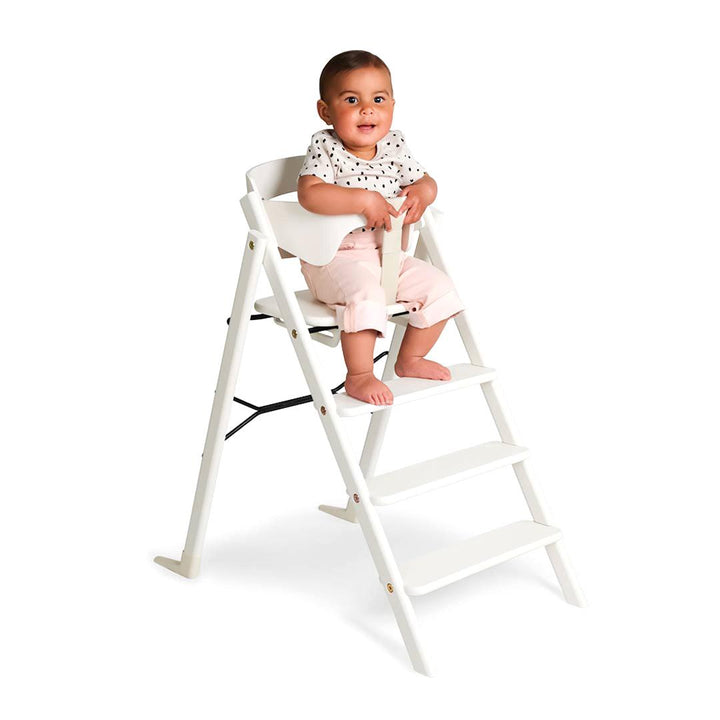 KAOS Klapp Highchair Baby Set - White/Beech-Highchairs-White/Beech-Black/Plastic Safety Rail/Tray | Natural Baby Shower