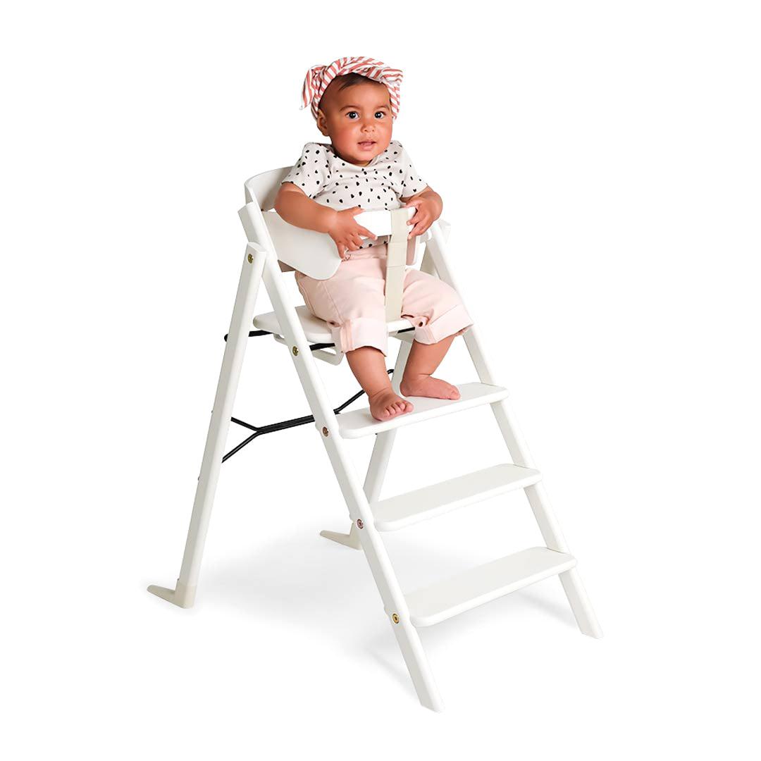 KAOS Klapp Highchair Baby Set - White/Beech-Highchairs-White/Beech-Black/Plastic Safety Rail/Tray | Natural Baby Shower