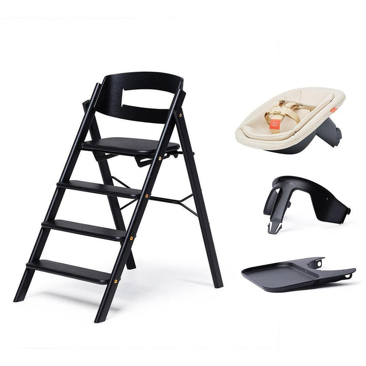 KAOS KLAPP® Highchair Newborn Seat + Tray Set-Highchairs-Black/Oak- | Natural Baby Shower