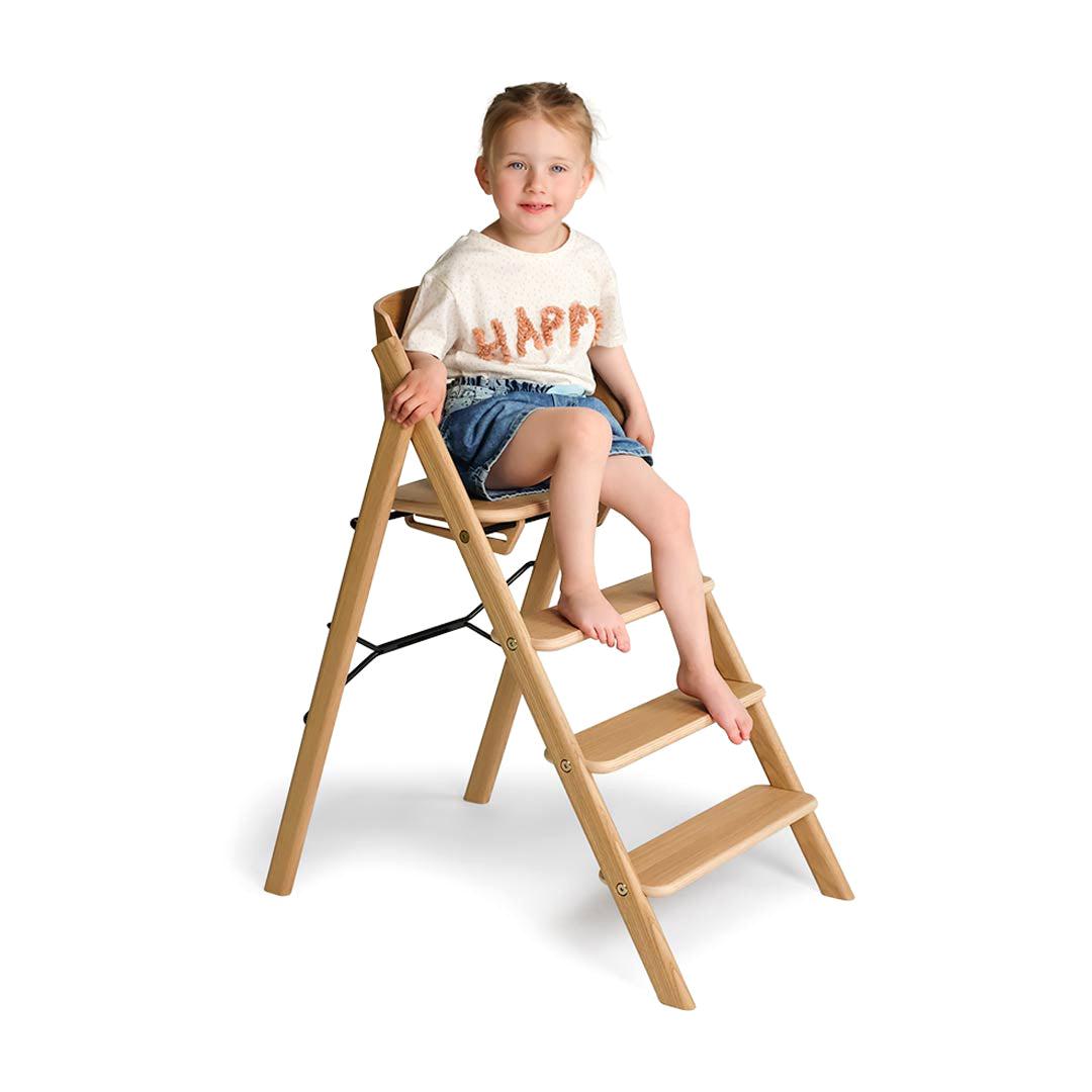 KAOS Klapp Highchair Baby Set - Natural/Oak-Highchairs-Natural/Oak-Black/Plastic Safety Rail/Tray | Natural Baby Shower