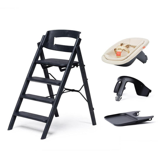 KAOS KLAPP® Recycled Highchair Newborn Seat + Tray Set-Highchairs-Charcoal Black/Plastic- | Natural Baby Shower