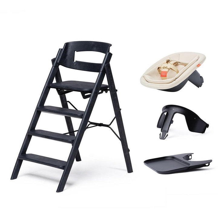KAOS KLAPP® Recycled Highchair Newborn Seat + Tray Set-Highchairs-Charcoal Black/Plastic- | Natural Baby Shower