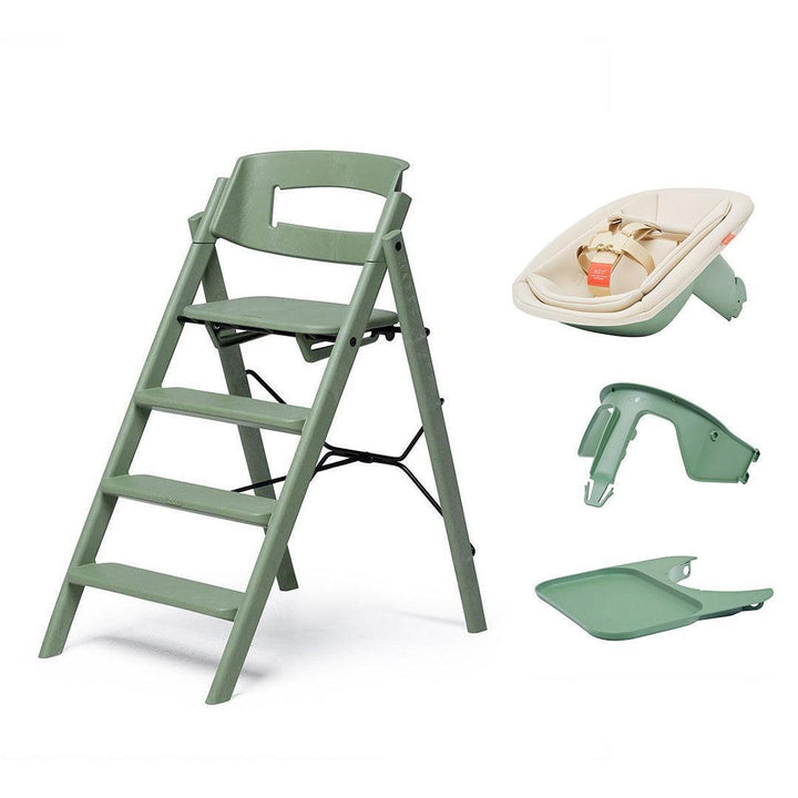 KAOS KLAPP® Recycled Highchair Newborn Seat + Tray Set-Highchairs-Mineral Green/Plastic- | Natural Baby Shower