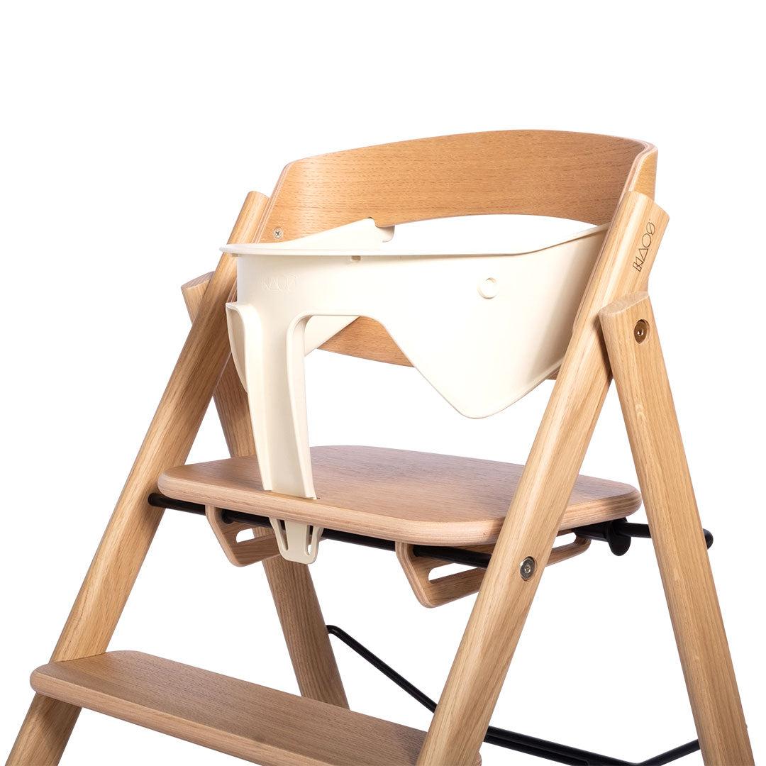 KAOS Klapp Highchair Baby Set - White/Beech-Highchairs-White/Beech-Black/Plastic Safety Rail/Tray | Natural Baby Shower