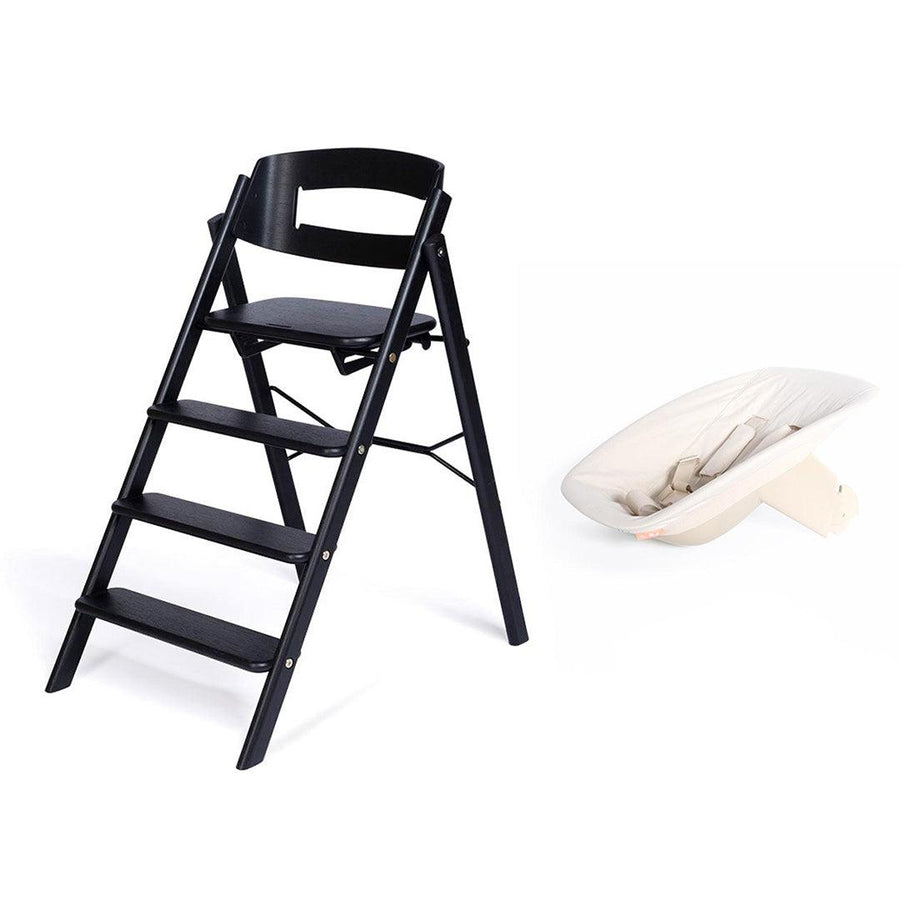 KAOS Klapp Highchair Newborn Bundle - Black/Oak-Highchairs-Black/Oak-Ivory/Plastic Babyseat | Natural Baby Shower