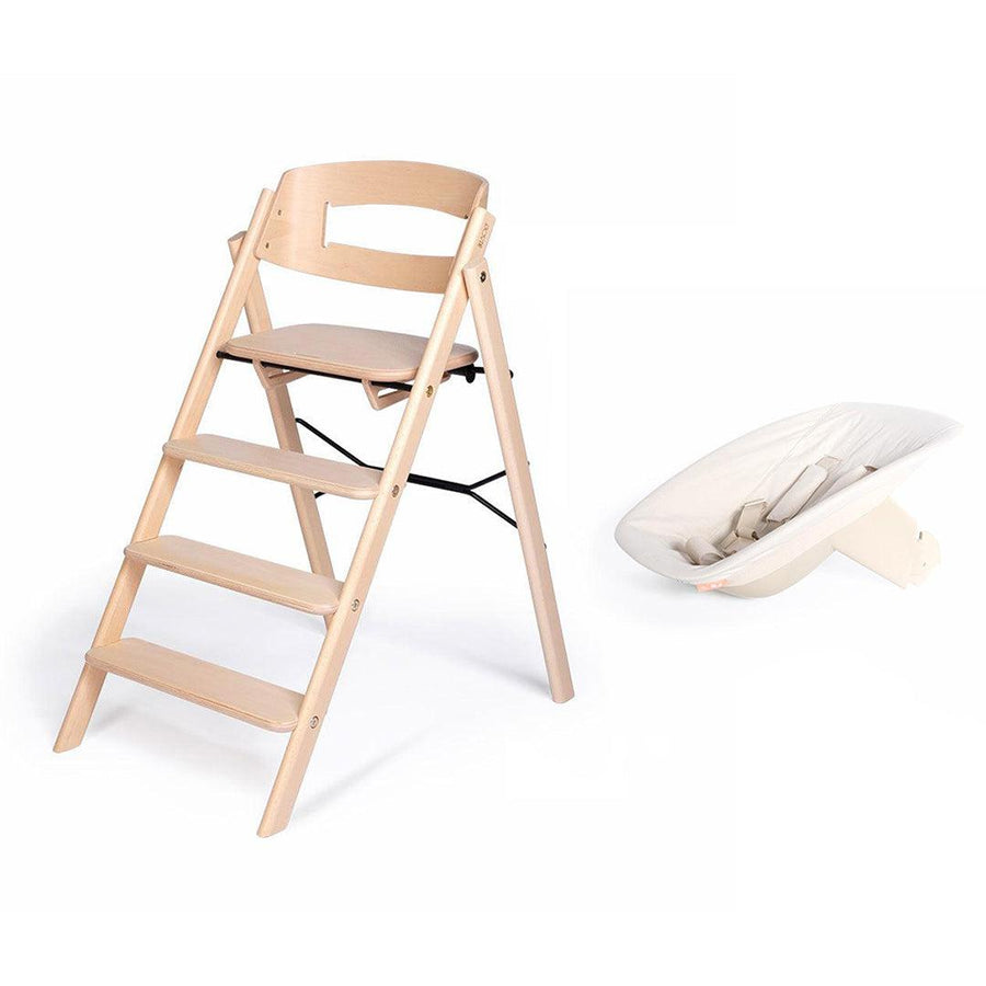 KAOS Klapp Highchair Newborn Bundle - Natural/Beech-Highchairs-Natural/Beech-Ivory/Plastic Babyseat | Natural Baby Shower