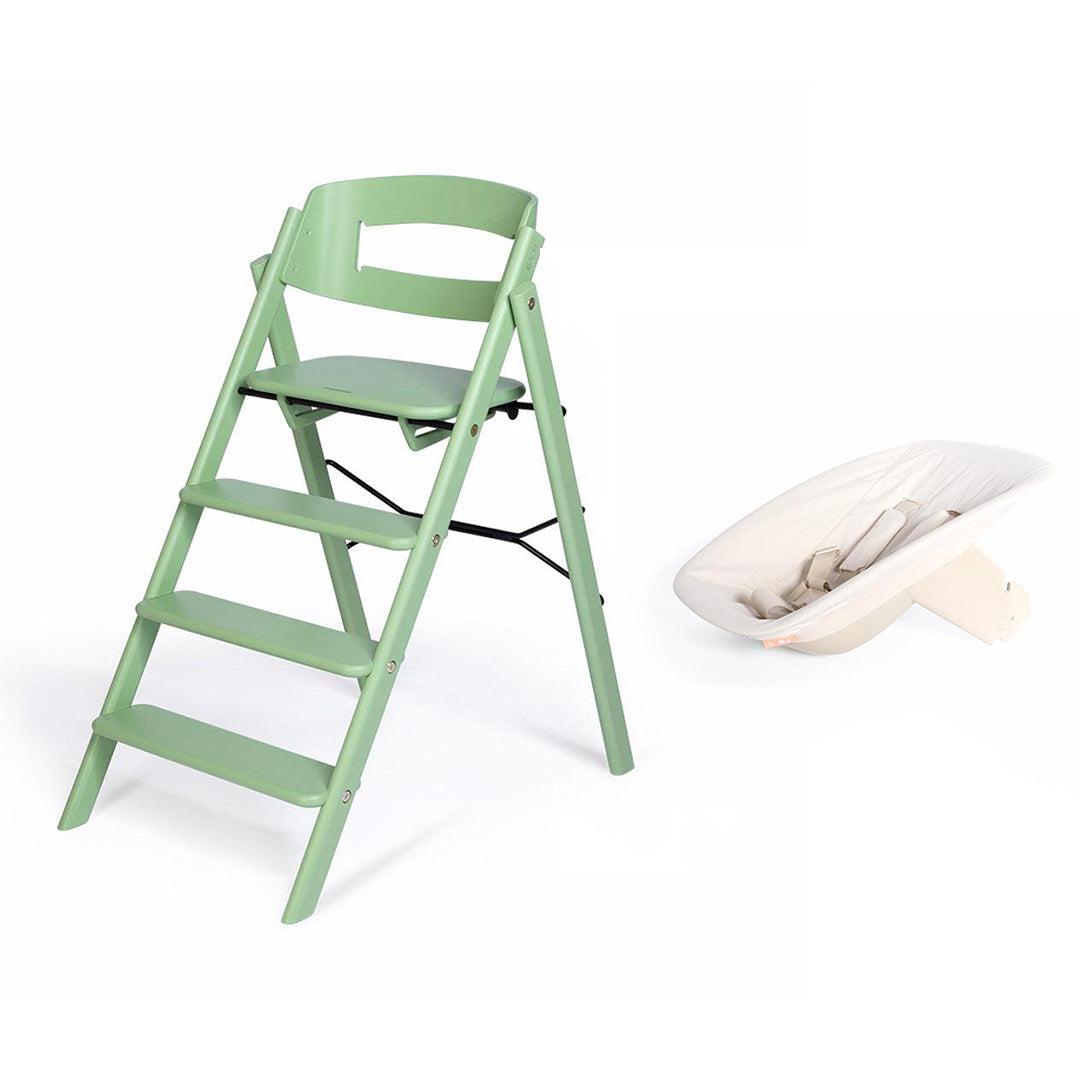 KAOS Klapp Highchair Newborn Bundle - Pale Green/Beech-Highchairs-Pale Green/Beech-Ivory/Plastic Babyseat | Natural Baby Shower