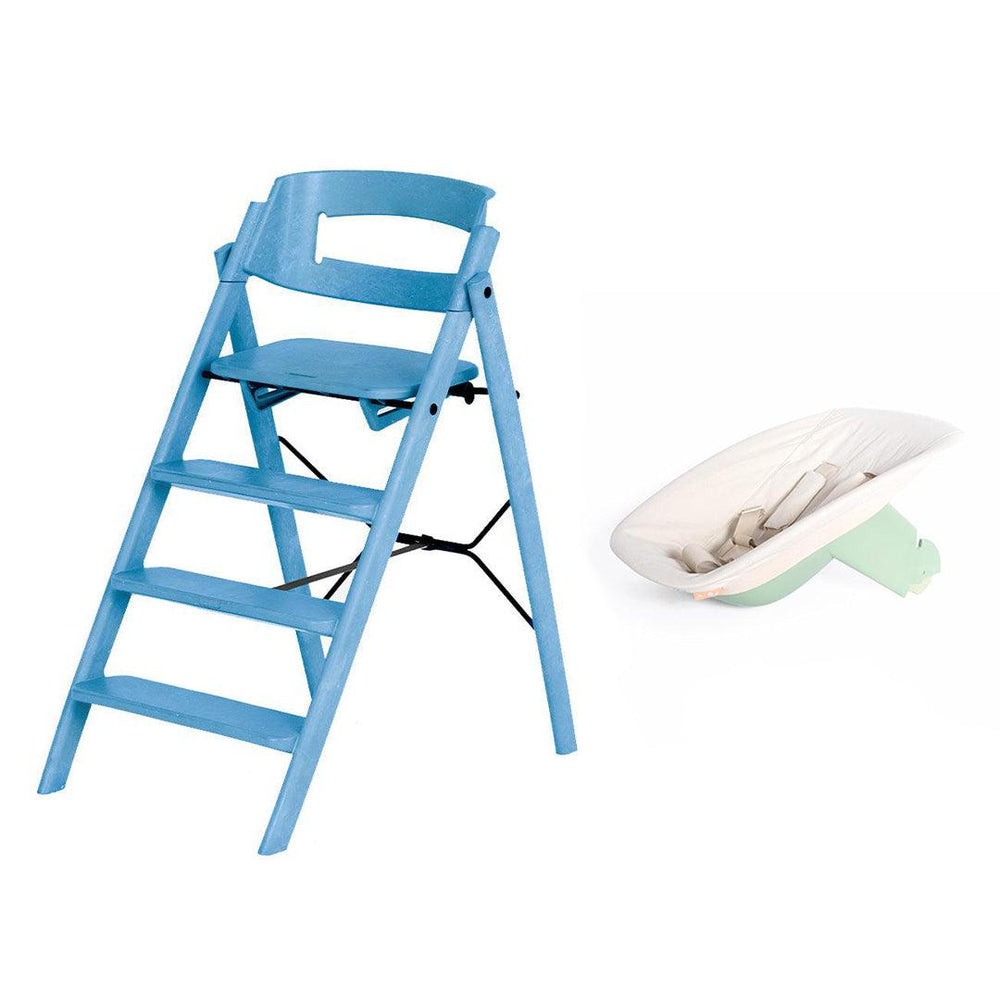 KAOS Klapp Highchair Newborn Bundle - Swedish Blue/Plastic-Highchairs-Swedish Blue/Plastic-Green/Plastic Babyseat | Natural Baby Shower