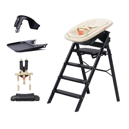 KAOS KLAPP® Highchair Complete Set-Highchairs-Black/Oak- | Natural Baby Shower