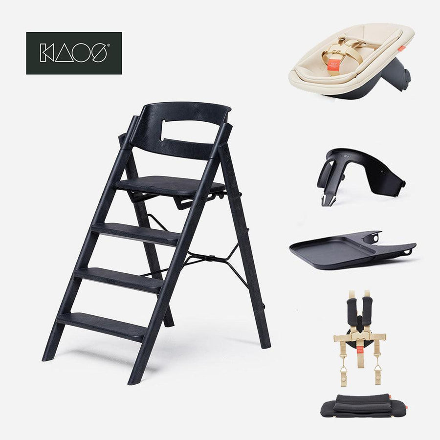 KAOS ReKLAPP® Highchair Complete Set-Highchairs-Charcoal Black/Plastic- | Natural Baby Shower