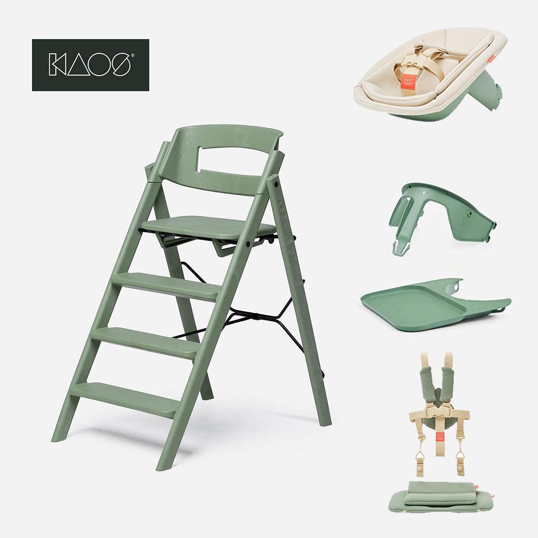 KAOS ReKLAPP® Highchair Complete Set-Highchairs-Mineral Green/Plastic- | Natural Baby Shower