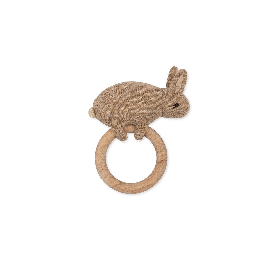 Konges Slojd Activity Knit Ring - Beige - Bunny-Soft Toys-Beige-Bunny | Natural Baby Shower