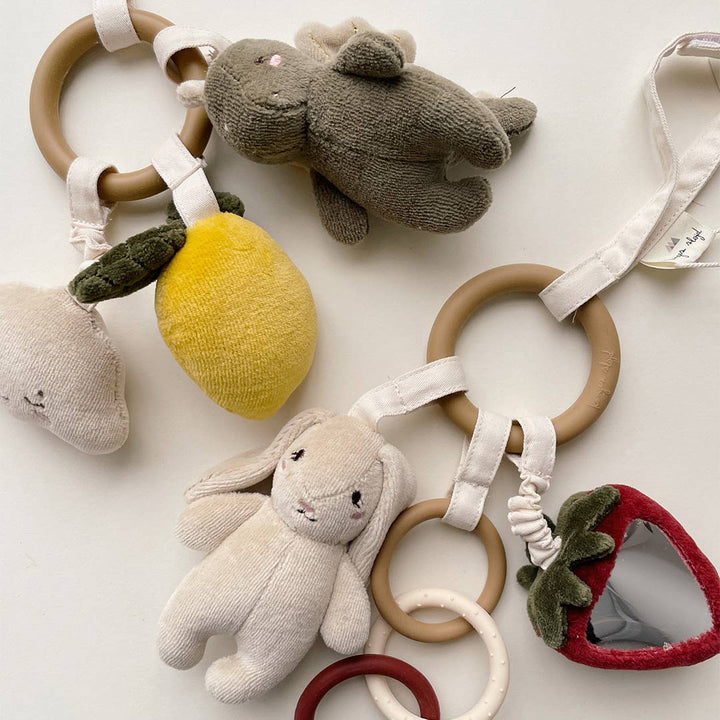 Konges Slojd Activity Ring - Bisou Red - Bunny-Soft Toys-Bisou Red-Bunny | Natural Baby Shower