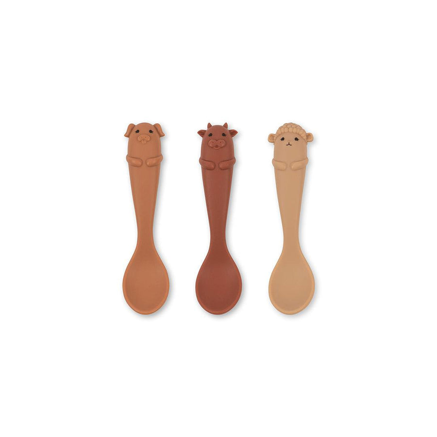 Konges Slojd Baby Spoon - 3 Pack - Rose Mix - Farm-Cutlery-Rose Mix-Farm | Natural Baby Shower