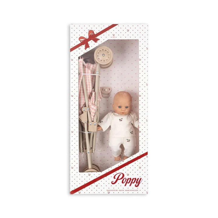 Konges Slojd Doll Stroller Set - Pink Check-Dolls Prams-Pink Check- | Natural Baby Shower