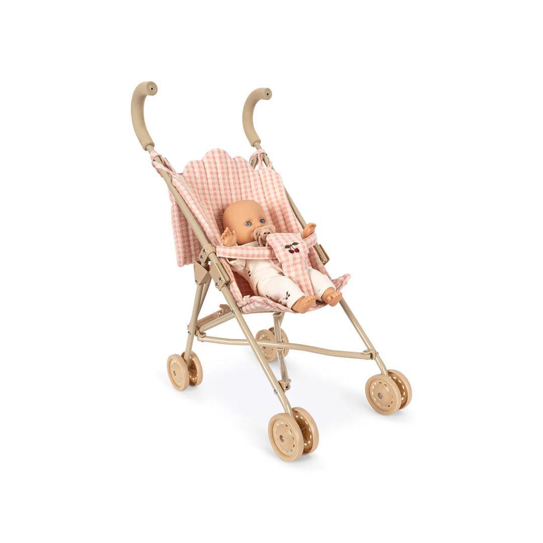 Konges Slojd Doll Stroller Set - Pink Check-Dolls Prams-Pink Check- | Natural Baby Shower