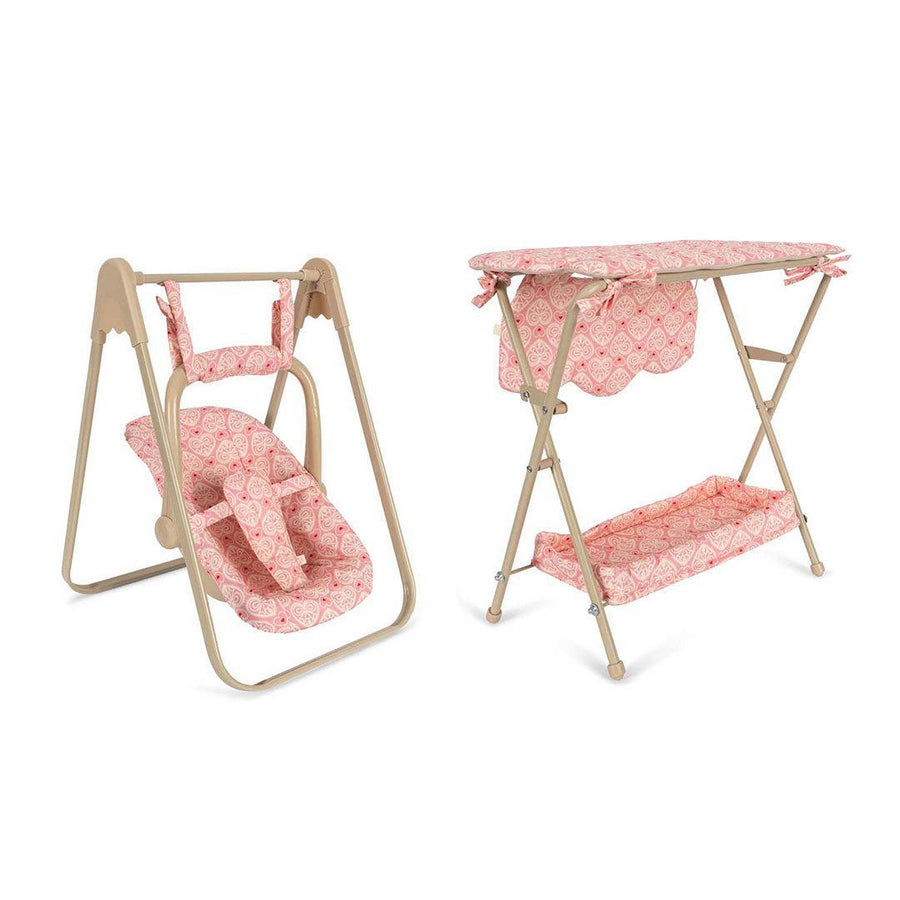 Konges Slojd Dolls Changing Table & Swing Bundle - Lacy Pink-Dolls Accessories-Lacy Pink- | Natural Baby Shower