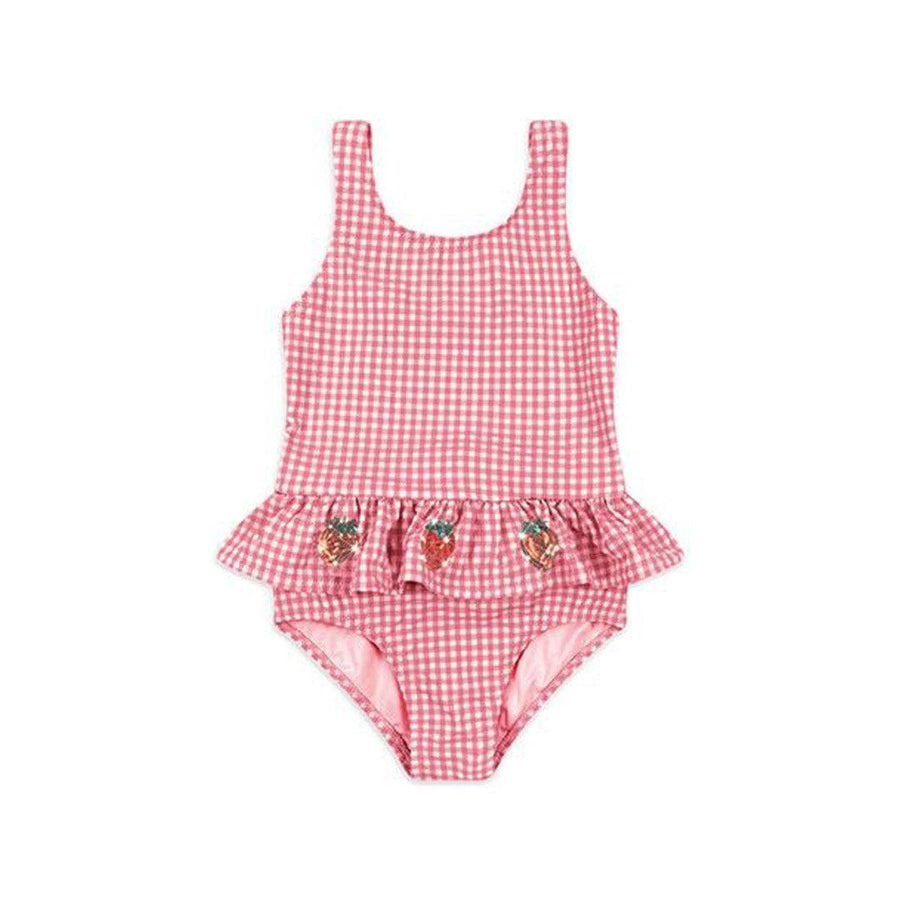 Konges Sløjd Etta Swimsuit - Geranium Pink-Swimsuits-Geranium Pink-12m | Natural Baby Shower