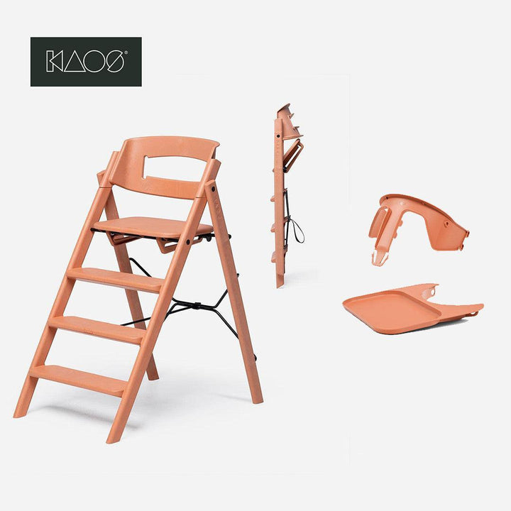 KAOS ReKLAPP® Highchair - Terracotta Pink-Highchairs-Terracotta-With Safety Rail & Tray | Natural Baby Shower