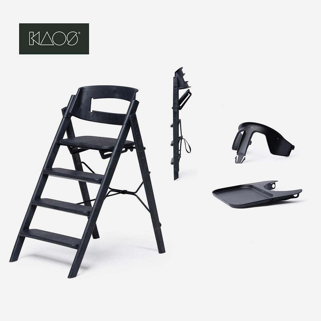 KAOS ReKLAPP® Highchair - Charcoal Black-Highchairs-Charcoal Black-With Safety Rail & Tray | Natural Baby Shower