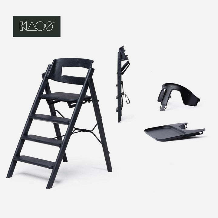 KAOS ReKLAPP® Highchair - Charcoal Black-Highchairs-Charcoal Black-With Safety Rail & Tray | Natural Baby Shower