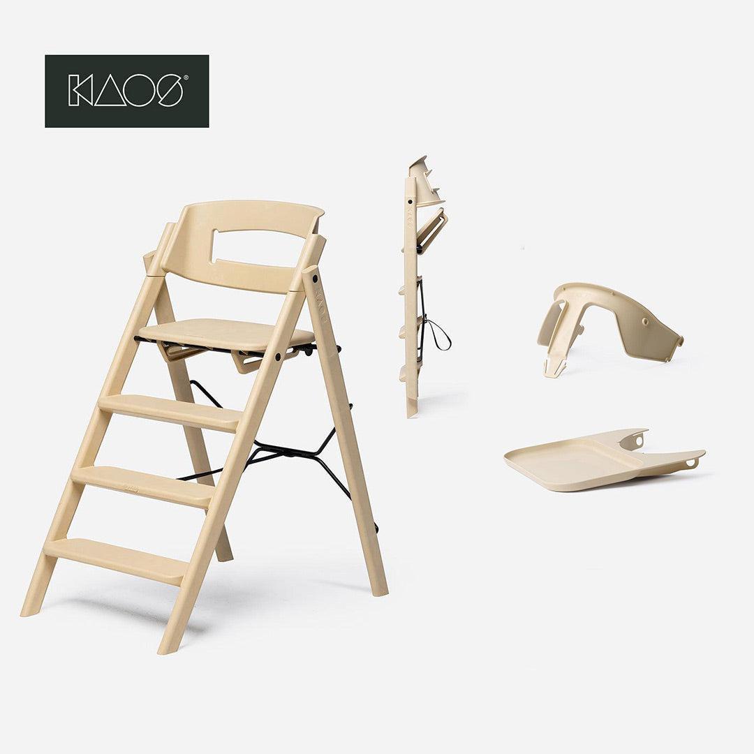KAOS ReKLAPP® Highchair - Desert Sand-Highchairs-Desert Sand-With Safety Rail & Tray | Natural Baby Shower