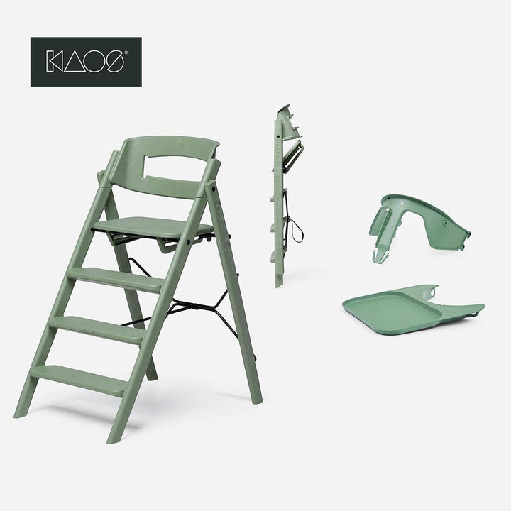 KAOS ReKLAPP® Highchair - Mineral Green-Highchairs-Mineral Green-With Safety Rail & Tray | Natural Baby Shower