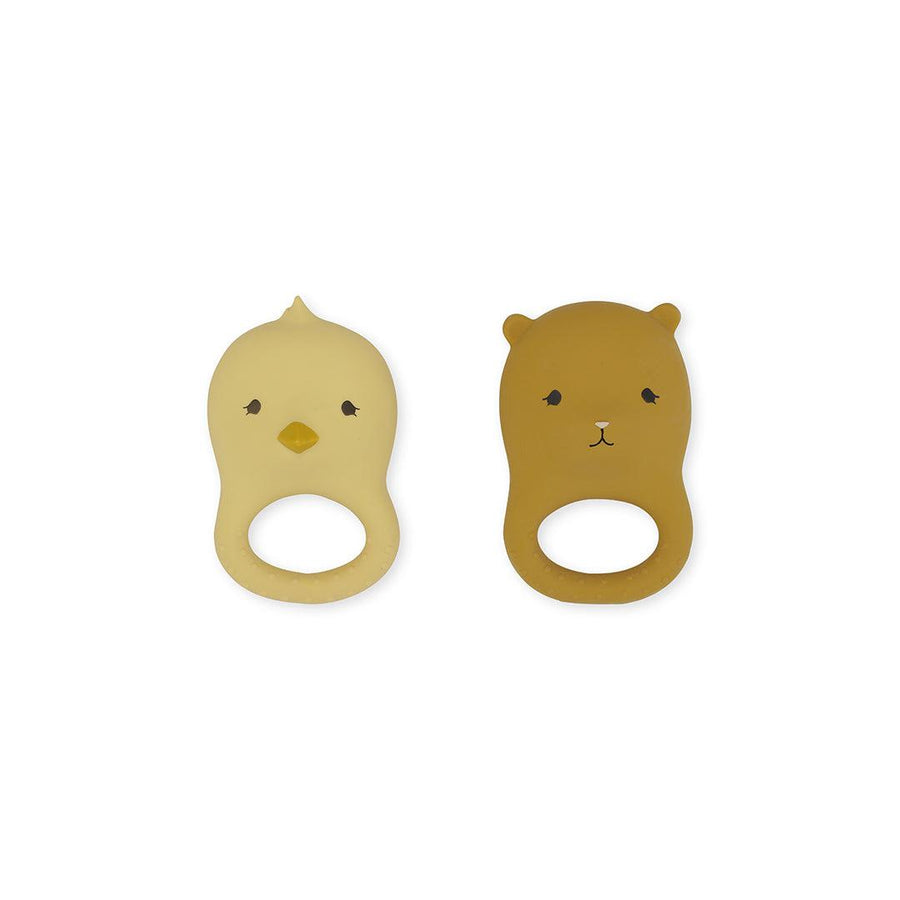 Konges Slojd Teethers - 2 Pack - Chicken/Bear-Teethers-Chicken/Bear- | Natural Baby Shower