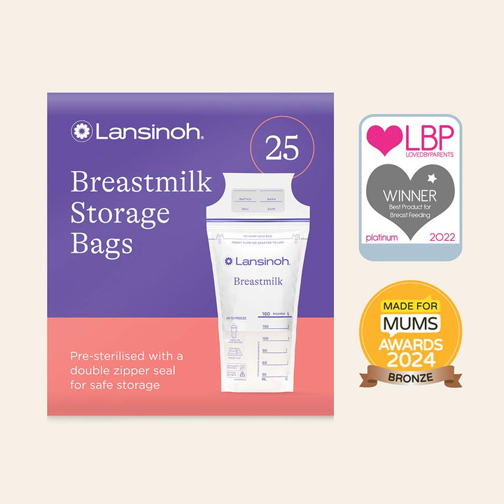 Lansinoh Breastmilk Storage Bags - 25 Pack-Breast Pump Accessories- | Natural Baby Shower