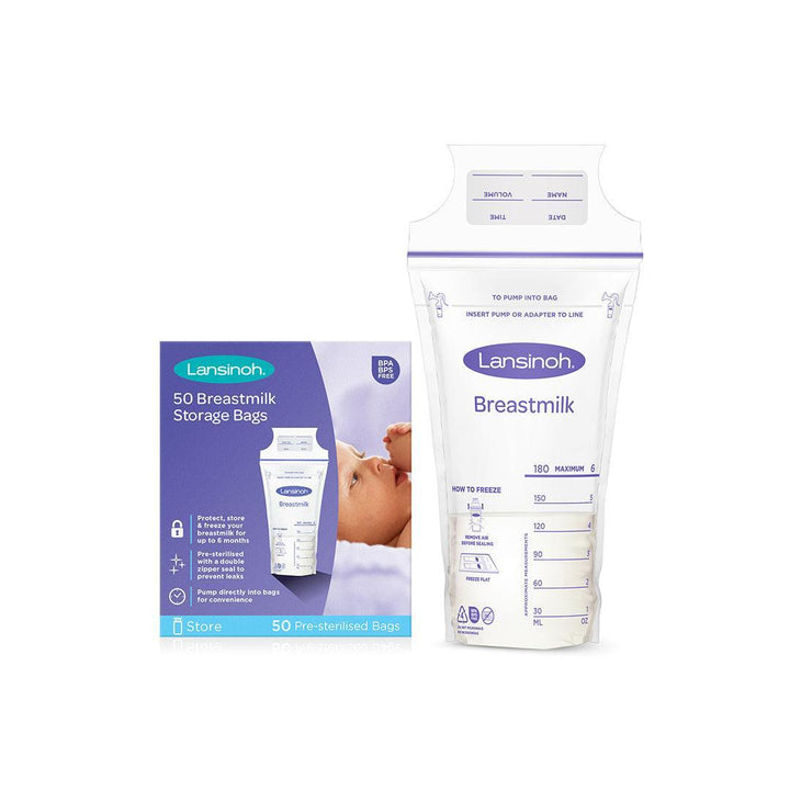 Lansinoh Breastmilk Storage Bags 50pk-Breast Pump Accessories- | Natural Baby Shower