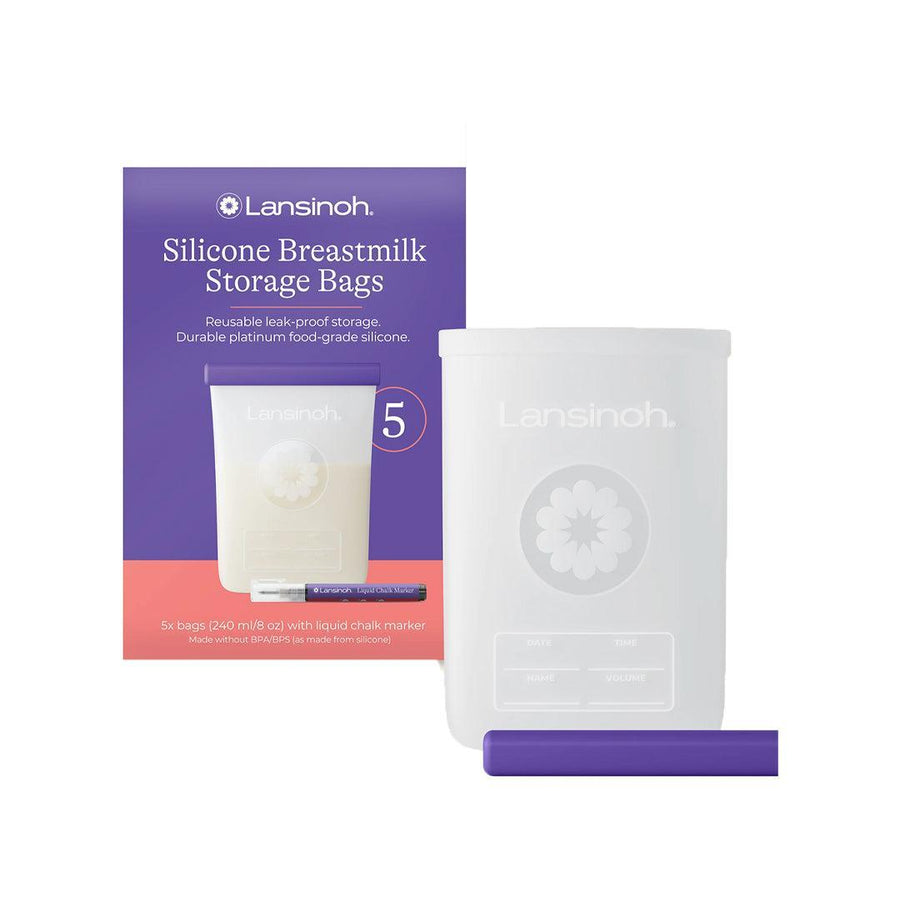 Lansinoh Silicone Milk Storage Bags - Clear-Breast Pump Accessories-Clear-240ml | Natural Baby Shower