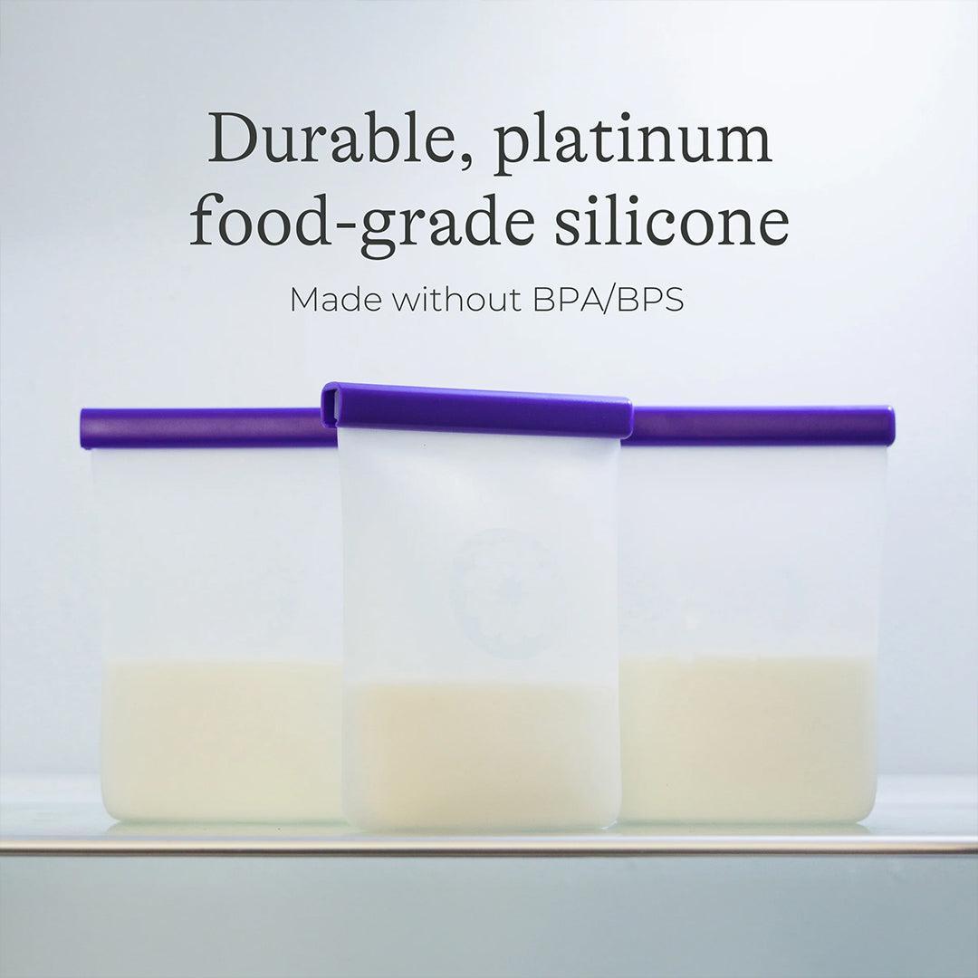 Lansinoh Silicone Milk Storage Bags - Clear-Breast Pump Accessories-Clear-240ml | Natural Baby Shower