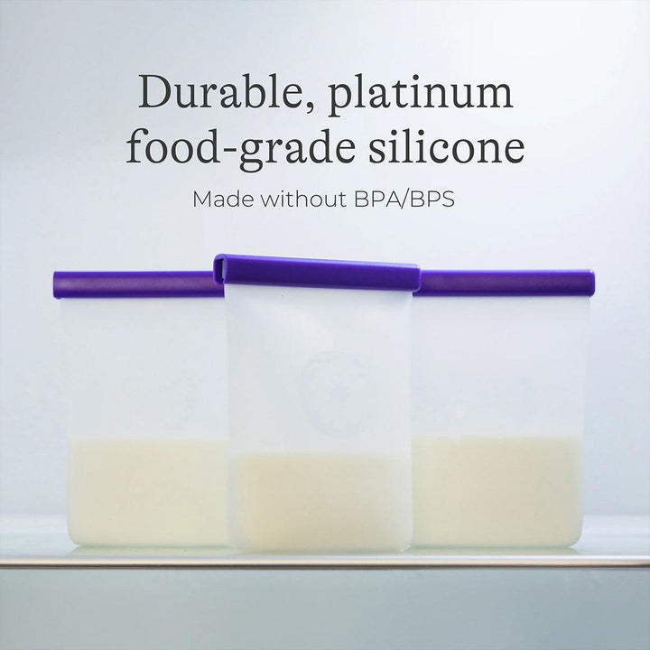 Lansinoh Silicone Milk Storage Bags - Clear-Breast Pump Accessories-Clear-240ml | Natural Baby Shower