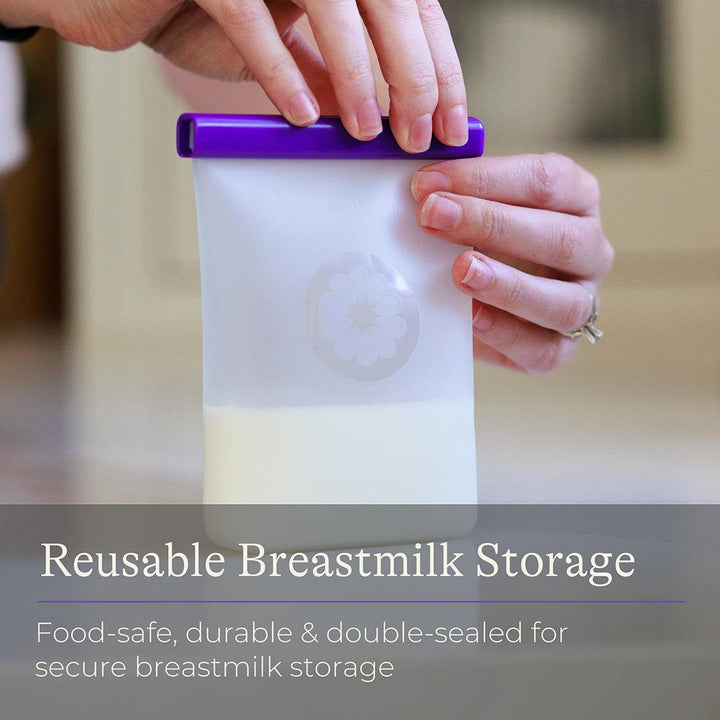 Lansinoh Silicone Milk Storage Bags - Clear-Breast Pump Accessories-Clear-240ml | Natural Baby Shower